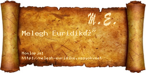 Melegh Euridiké névjegykártya